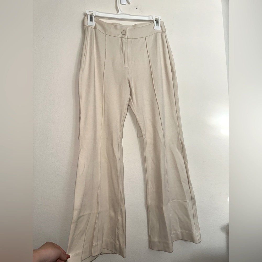 ottod’Ame flare cream trouser pants 8 office luxury formal